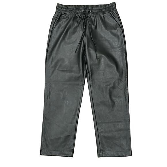 Loft Pull On Slim Faux Leather Black Pant Size M - Picture 2 of 8